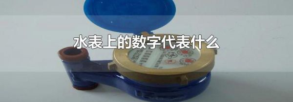 水表上的数字代表什么