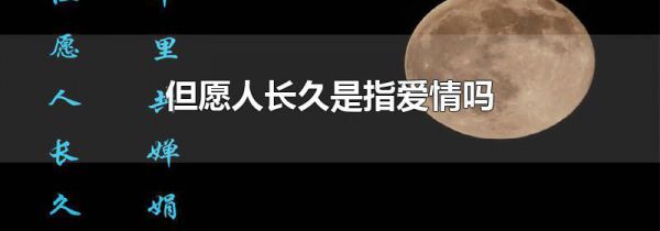 但愿人长久是指爱情吗