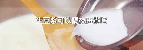 生豆浆可以隔夜再煮吗
