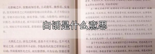 白话是什么意思