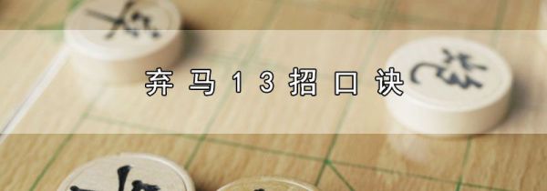 弃马13招口诀