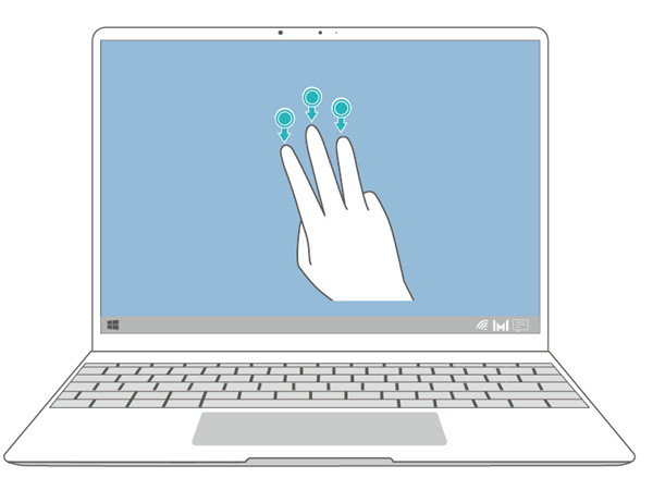 华为matebook14三指手势截屏