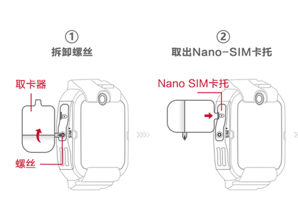 华为儿童手表4pro怎么装卡