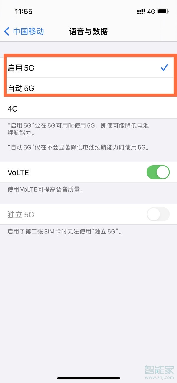 苹果手机怎样设置5G网络