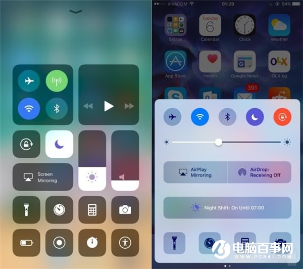 iOS11与iOS10界面对比:控制中心设计足够用心