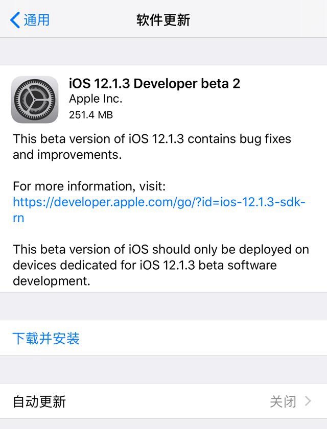 iOS12.1.3 beta测试版发布：修复大部分Bug 提升稳定性