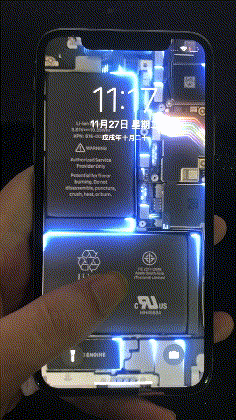 iPhone电流动态壁纸太酷了 12张iPhone X内部电流动态壁纸下载