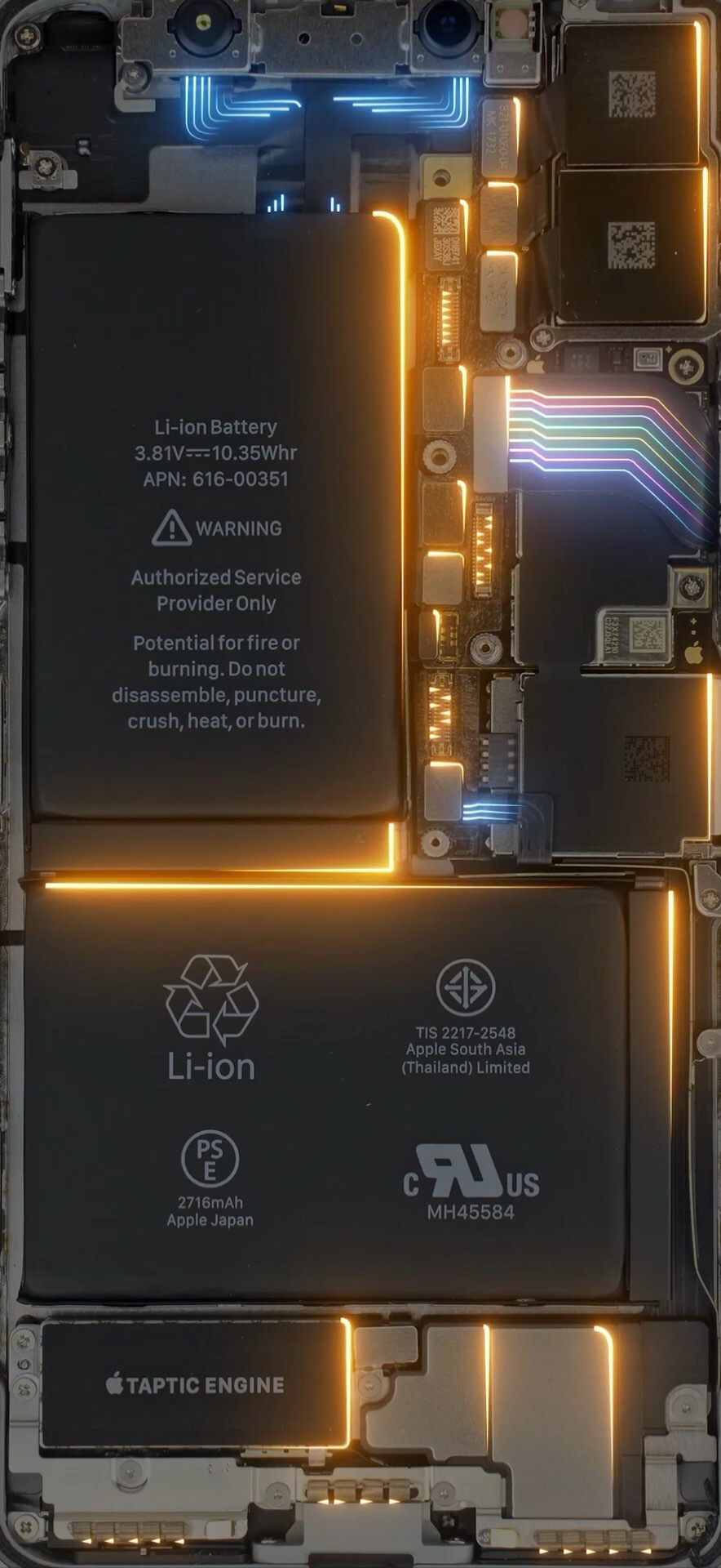 8张iPhone X内部电流壁纸高清无水印下载 非常酷炫！