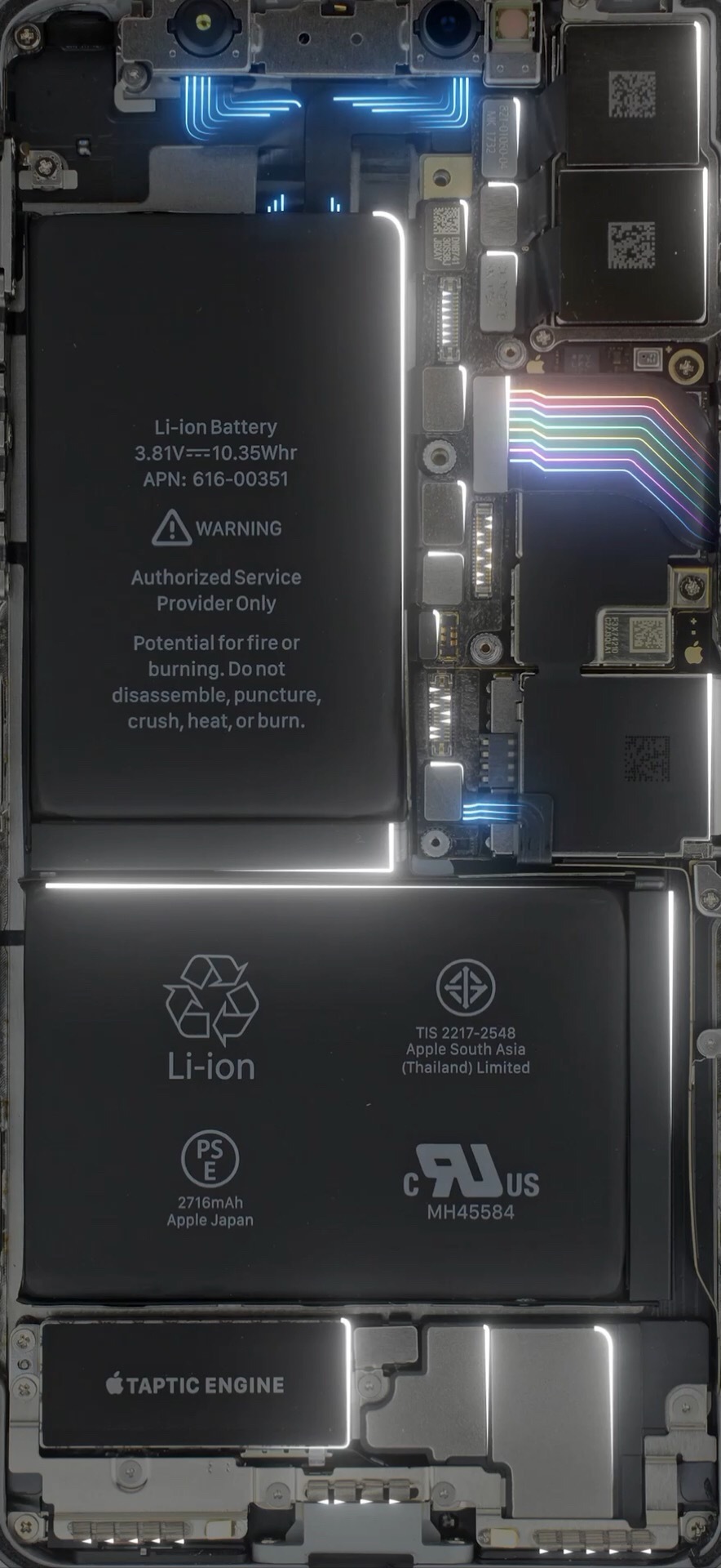 8张iPhone X内部电流壁纸高清无水印下载 非常酷炫！