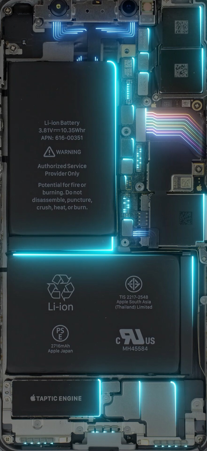 8张iPhone X内部电流壁纸高清无水印下载 非常酷炫！