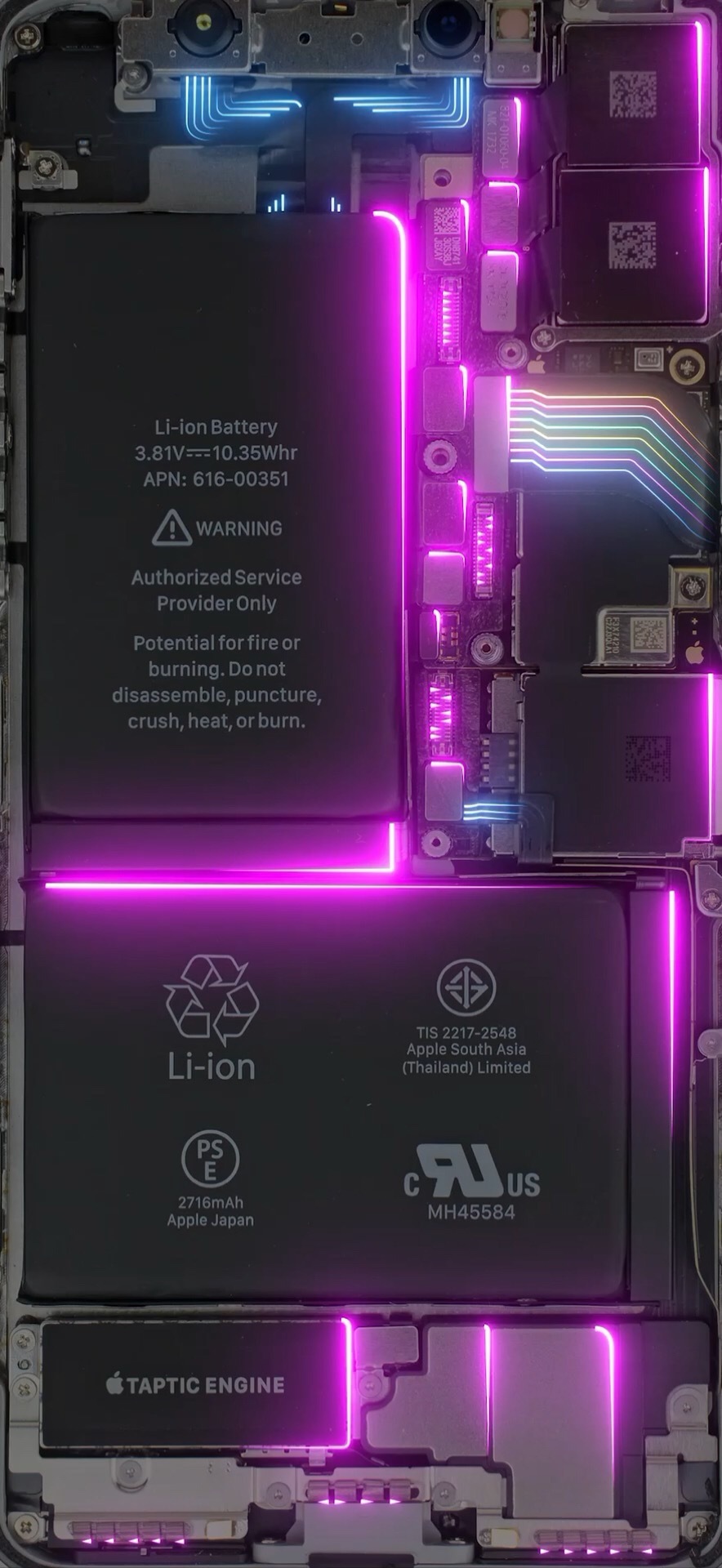 8张iPhone X内部电流壁纸高清无水印下载 非常酷炫！