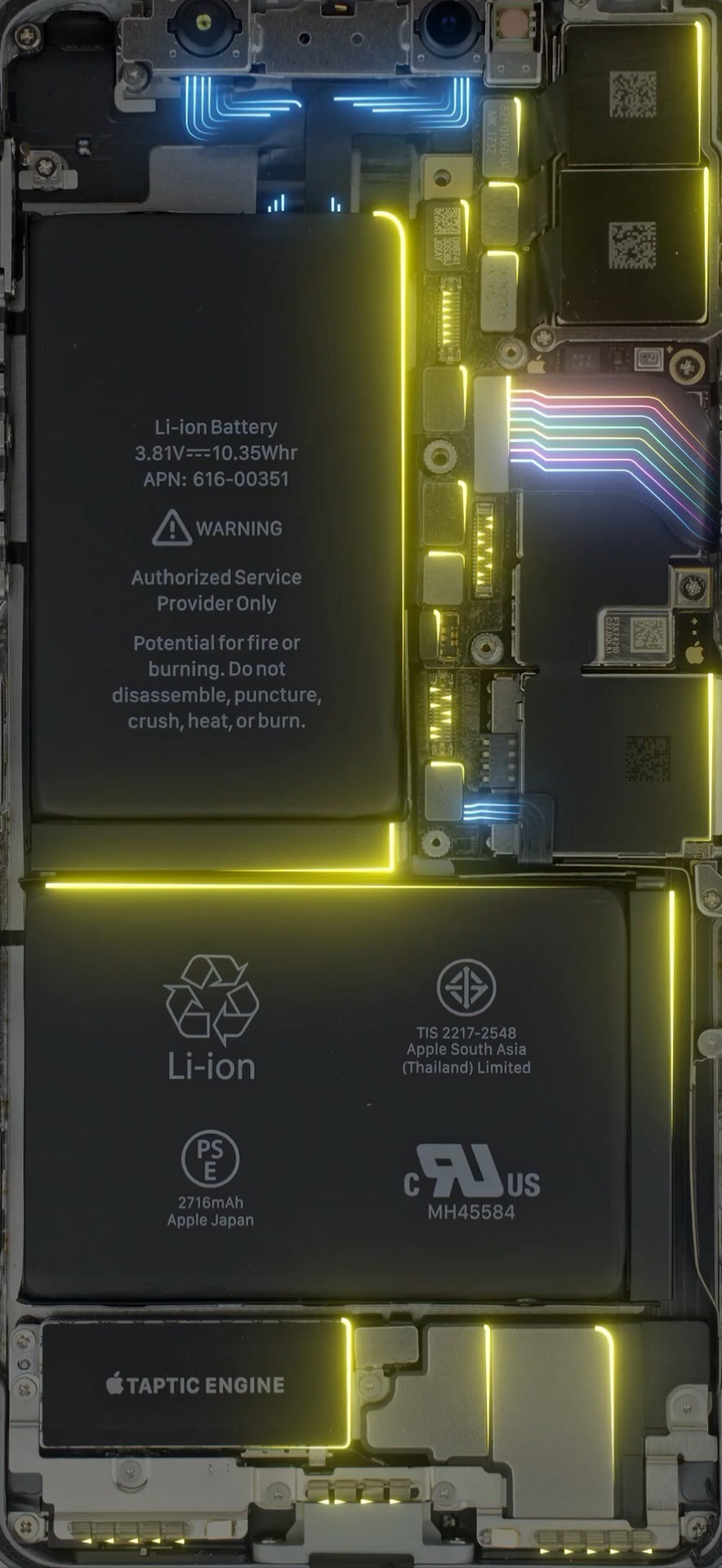 8张iPhone X内部电流壁纸高清无水印下载 非常酷炫！