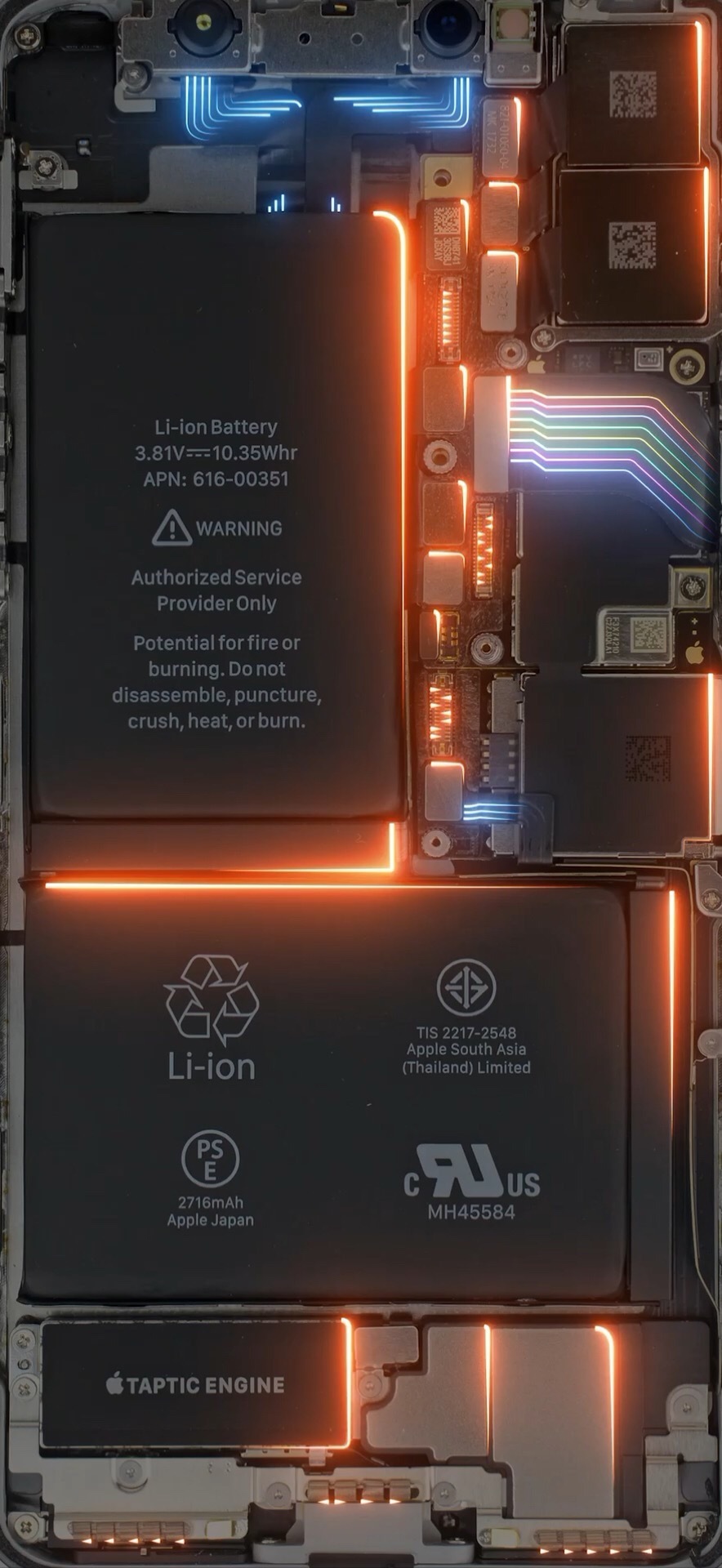 8张iPhone X内部电流壁纸高清无水印下载 非常酷炫！