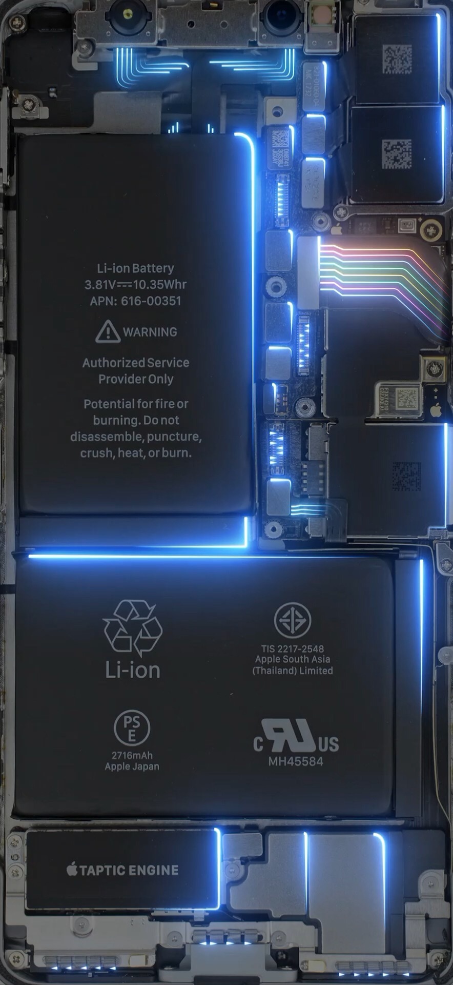 8张iPhone X内部电流壁纸高清无水印下载 非常酷炫！